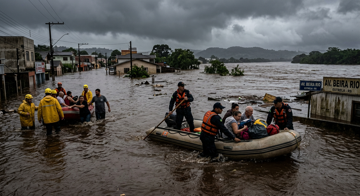 Chuvas no Rio Grande do Sul: Mais de 200 Desalojados e Alerta Máximo para o Rio Taquari